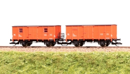 Hädl 26010 - TT - 2-tlg. Set Gedeckte Güterwagen Feuerlöschzug, DR, Ep. IV